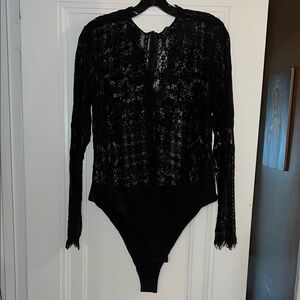 Bardot Black Lace Bodysuit